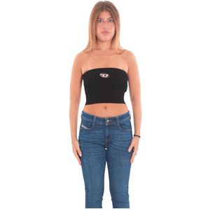 Diesel, Dames, Tops, Zwart, Maat: XS Viscose,