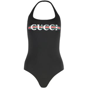 Gucci, Dames, Badkleding, Zwart, Maat: S Polyamide,