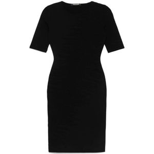 Roberto Cavalli, Dames, Jurken, Zwart, Maat: L Wol,