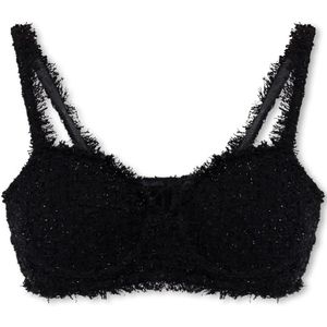 Balenciaga, Dames, Tops, Zwart, Maat: XS Tweed,