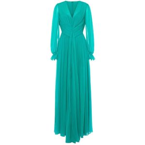 Alberta Ferretti, Dames, Jurken, Groen, Maat: XS Zijde,