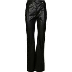 Liu Jo, Dames, Broeken, Zwart, Maat: M Leer,