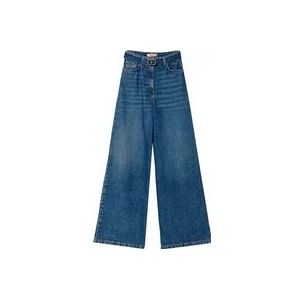 Twinset Wide Jeans , Blue , Dames , Maat: W26