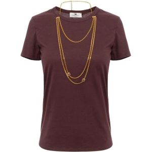 Elisabetta Franchi, Dames, Tops, Bruin, Maat: S