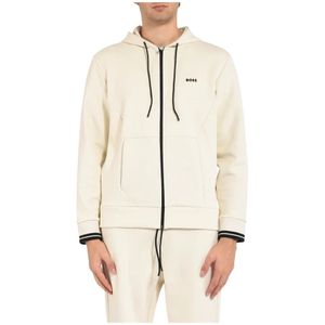 Hugo, Heren, Sweatshirts & Hoodies, Beige, Maat: 2XL Katoen,