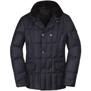 Moorer, Heren, Jassen, Blauw, Maat: 3XL Wol,
