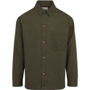 Saint Laurent, Heren, Overhemden, Groen, Maat: XL Katoen,