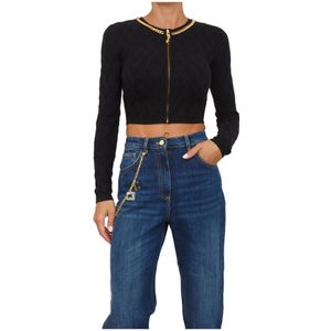 Elisabetta Franchi, Dames, Jassen, Zwart, Maat: XL Viscose,