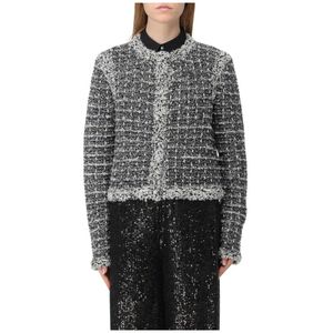 Karl Lagerfeld, Dames, Jassen, Zwart, Maat: L Tweed,