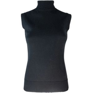 Sportmax, Dames, Truien, Zwart, Maat: L Wol,