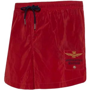 Aeronautica Militare, Heren, Korte broeken, Rood, Maat: S Poliester,