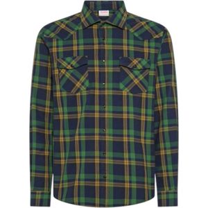 Sun68, Heren, Overhemden, Groen, Maat: L Katoen,