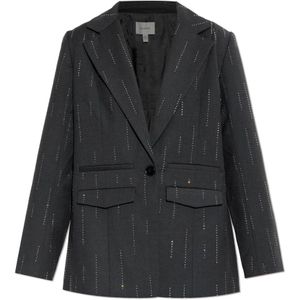 Gestuz, Dames, Jassen, Grijs, Maat: S Leer,