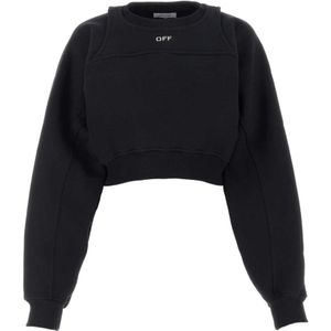 Off White, Dames, Sweatshirts & Hoodies, Zwart, Maat: XS Katoen,