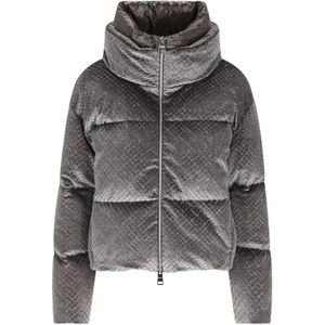 Herno, Dames, Jassen, Grijs, Maat: S Leer,