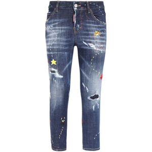 Dsquared2, Dames, Jeans, Blauw, Maat: 2XS Katoen,