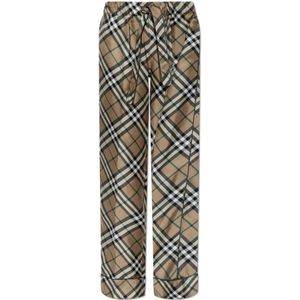 Burberry, Dames, Broeken, Beige, Maat: 4XS Zijde,