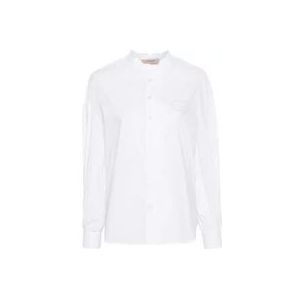 Twinset Witte Katoenen Poplin Twin-Set Hemden , White , Dames , Maat: XS