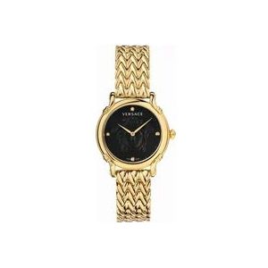 Versace Safety Pin Roestvrijstalen Horloge , Yellow , Dames , Maat: ONE Size