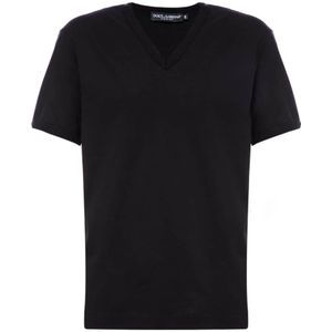 Dolce & Gabbana, Heren, Tops, Zwart, Maat: XS Katoen,
