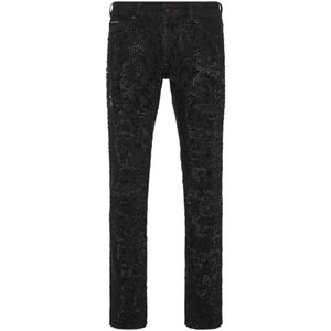 Philipp Plein, Heren, Jeans, Zwart, Maat: W31 Denim,