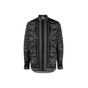 Versace Zwarte Overhemden voor Heren , Black , Heren , Maat: XL