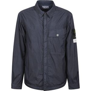 Stone Island, Heren, Jassen, Blauw, Maat: L Nylon,
