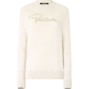 Roberto Cavalli, Dames, Truien, Beige, Maat: XS Wol,