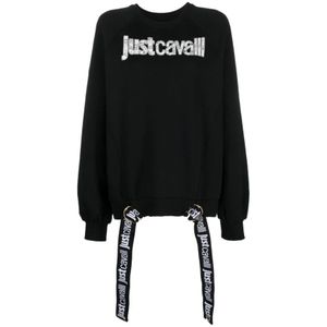 Just Cavalli, Dames, Sweatshirts & Hoodies, Zwart, Maat: XS