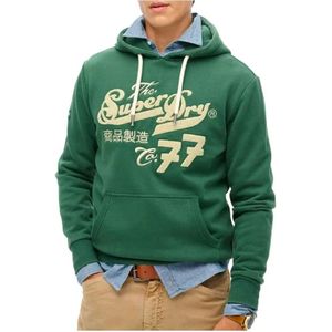 Superdry, Heren, Sweatshirts & Hoodies, Groen, Maat: M Leer,
