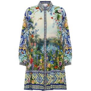 Camilla, Dames, Jurken, Veelkleurig, Maat: S Zijde,