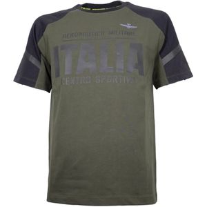 Aeronautica Militare, Heren, Tops, Groen, Maat: M Katoen,