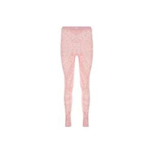 Versace Gedrukte stretch nylon leggings , Pink , Dames , Maat: XS