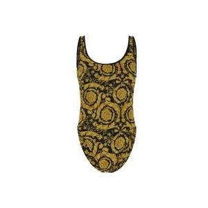 Versace Barocco Print Eendelig Badpak , Yellow , Dames , Maat: L