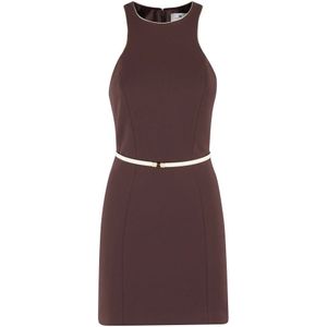 Elisabetta Franchi, Dames, Jurken, Bruin, Maat: M Leer,