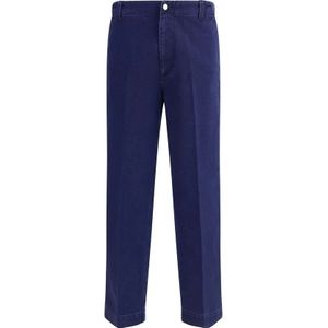 Gucci, Heren, Broeken, Blauw, Maat: L Katoen,