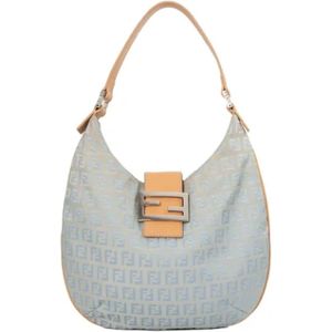 Fendi Vintage, Dames, Pre-owned, Blauw, Maat: ONE Size Denim,