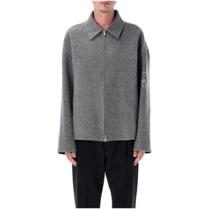 Jil Sander, Heren, Jassen, Grijs, Maat: L Wol,