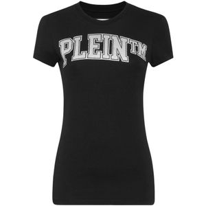 Philipp Plein, Dames, Tops, Zwart, Maat: XS Katoen,