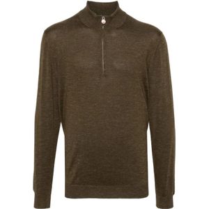 Kiton, Heren, Truien, Groen, Maat: L Linnen,