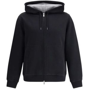 Brunello Cucinelli, Heren, Sweatshirts & Hoodies, Zwart, Maat: XL Katoen,