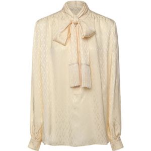 Valentino Garavani, Dames, Blouses & Shirts, Beige, Maat: S Zijde,