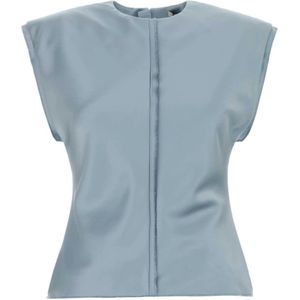 Ami Paris, Dames, Blouses & Shirts, Blauw, Maat: XS Satijn,