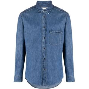 Isabel Marant, Heren, Overhemden, Blauw, Maat: S Katoen,