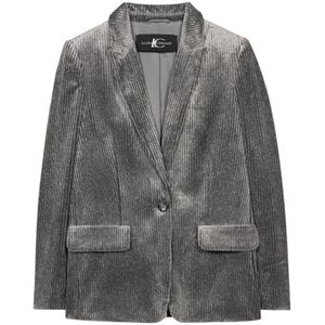 Luisa Cerano, Dames, Jassen, Grijs, Maat: XS Leer,