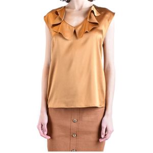 Pinko, Dames, Tops, Bruin, Maat: 2XS Katoen,