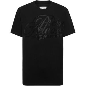 Philipp Plein, Heren, Tops, Zwart, Maat: S Katoen,