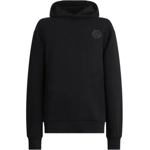 Philipp Plein, Heren, Sweatshirts & Hoodies, Zwart, Maat: S Katoen,