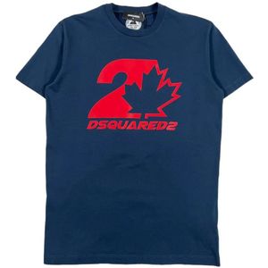 Dsquared2, Heren, Tops, Blauw, Maat: XL Katoen,