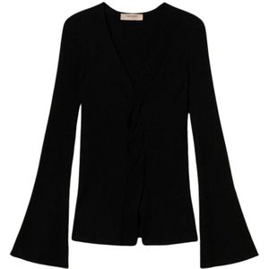 Twinset, Dames, Truien, Zwart, Maat: XS Viscose,